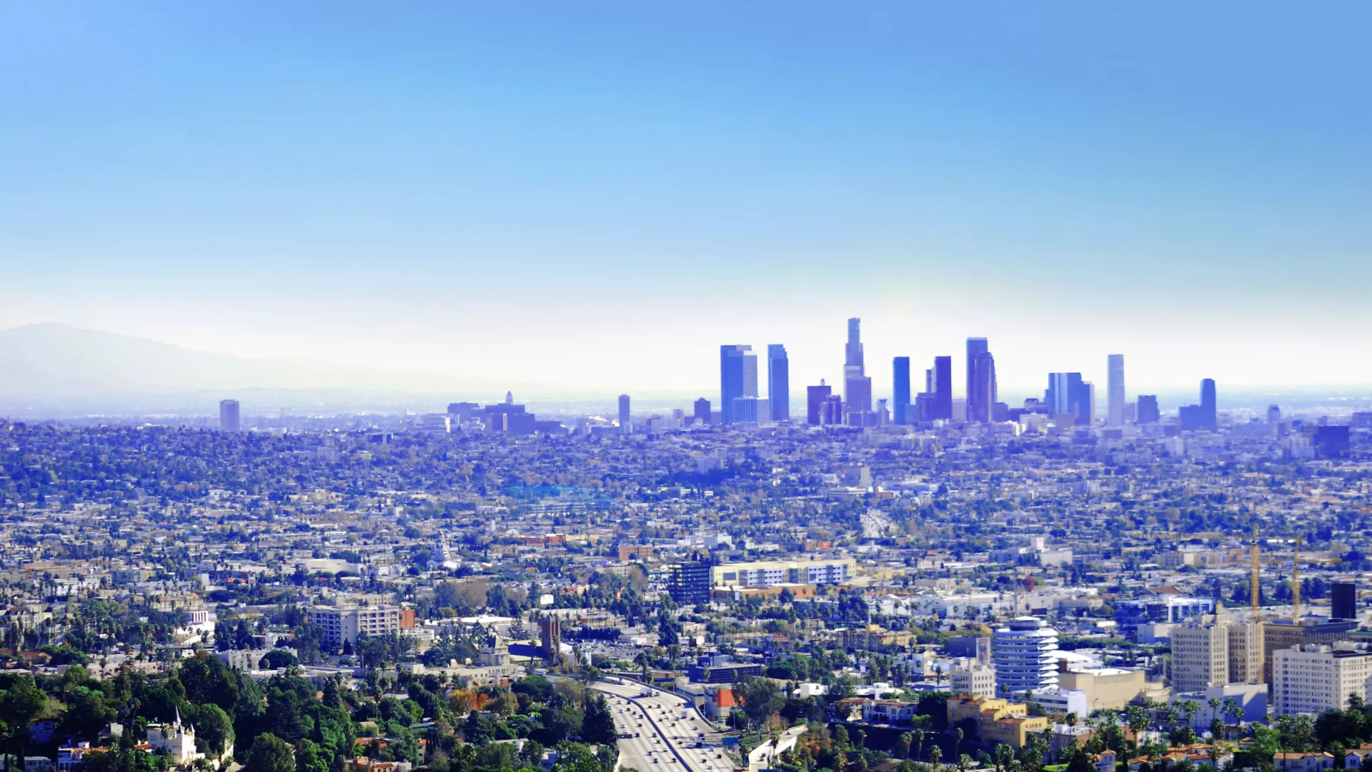 Photo of Los Angeles with downtown on the horizon